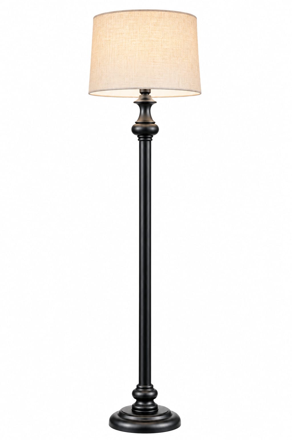 Vintage Carved Wood Standing Floor Lamp