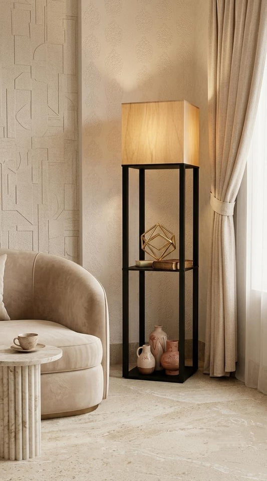Luxe Haven Shelf Floor Lamp
